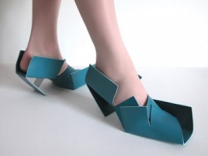 Blue folded shoe