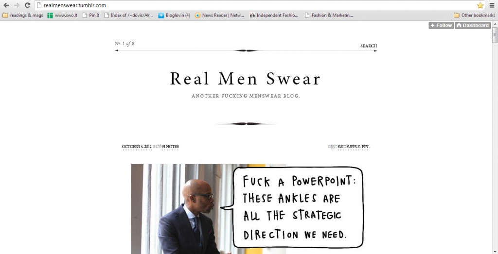 Real men swear fashion blog